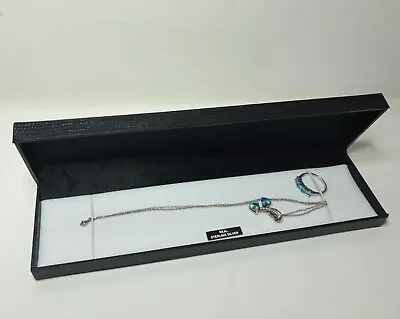 Warren James Sterling Silver & Blue Stone Necklace And Ring Set Ring Size 9. NEW • £50