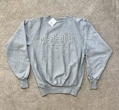 CHAMPION Vintage XXL Mens MISSISSIPPI STATE Gray REVERSE WEAVE Sweatshirt NEW • $89.97