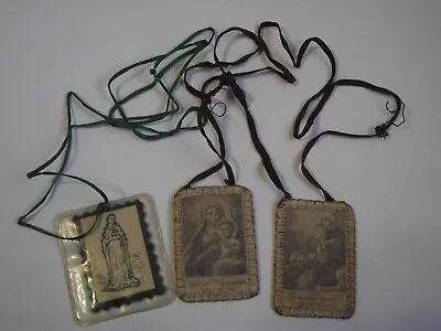 Vtg Religious Lot 2 Scapulars Green Brown Immaculate Virgin Mary St Simon Stock • $20