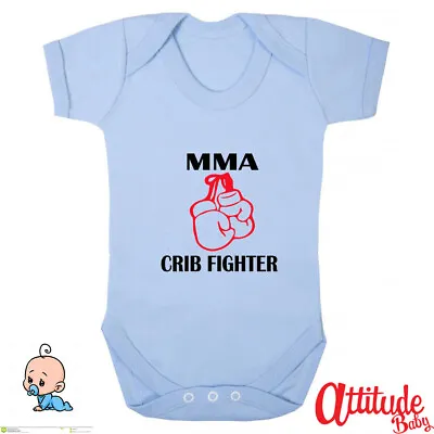 MMA Inspired Baby Grow-Crib Fighter-Baby Shower Gift-Baby Grow Gifts-MMA Baby • £8.49