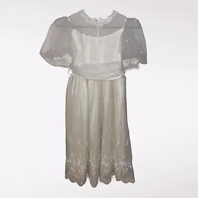 $50 • Buy Vintage Storybook Heirlooms White Dress Sz 8