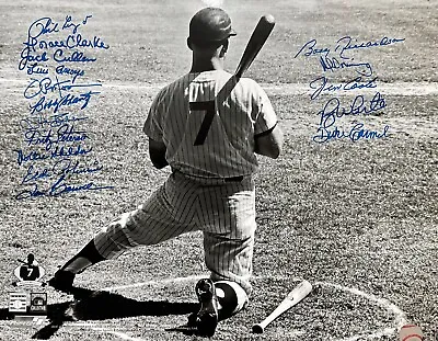 MICKEY MANTLE NY YANKEES TEAM SIGNED 16x20 PHOTO 16 PLAYERS W/CERT • $99.99