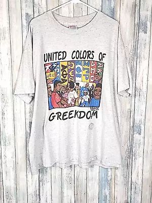 Vintage Urban Wear Men's T-Shirt 1992 United Colors Of Greekdom Collins XXL • $22.99