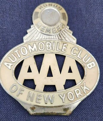 ♡♡Vintage Honor Member AAA Automobile Club Of New York  License Plate Topper ♡♡ • $24.99