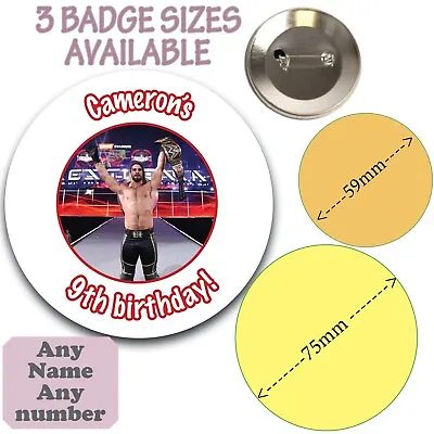 £2.54 • Buy Personalised Wrestling Birthday Party Stickers Badge Cake Age Today - 829