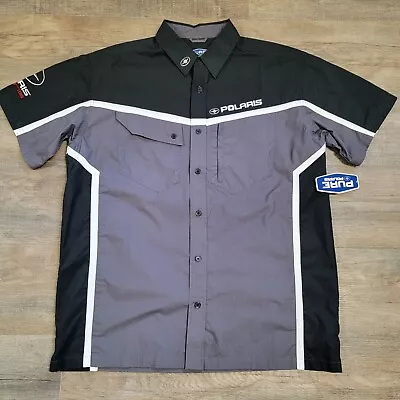 Polaris Racing Team Pit Crew Official Shirt Embroidered Logo Short Sleeve Mens L • $59