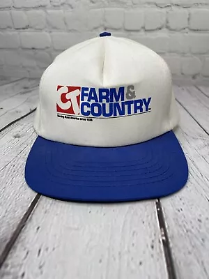 $14.44 • Buy Vtg Ct Farm & Country Hat Cap Snapback Store Harrisonburg Va Made In Usa Vgc