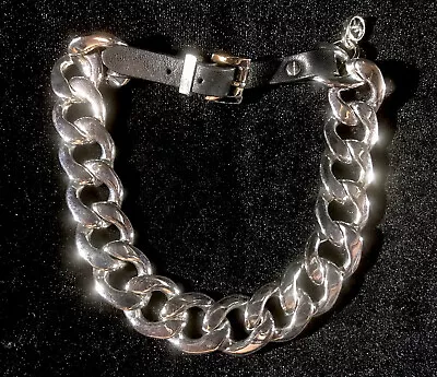 Michael Kors Silver Chain Link  Leather Wrap Bracelet Or Necklace W/buckle Rare • $124.95