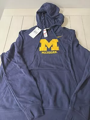 Michigan Wolverines Women's Sweater Blue Nike Dri-Fit Pullover Hoodie 2XL • $43.99