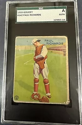 1933 Goudey #142 Paul Richards Giants SGC Authentic • $35.99