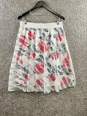 Metro Wear Women's Size Large Floral Skirt Striped Tulle Overlay Layered Skirt  • $22.49