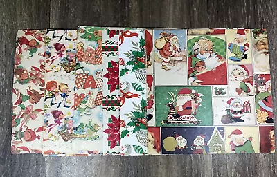 Vintage Christmas Holiday Gift Wrapping Paper - 6 Sheets • $10.99