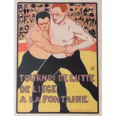 Tournoi De Lutte De Liege Litho 1899 Original Les Maitres De L'Affiche PL224 • $165.75