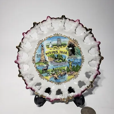 VTG Mohawk Trail 6  Mass Reticulated Souvenir Plate Hairpin Turn Greylock Hail  • $18.95