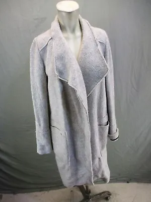 ZARA Trafaluc Size S Womens Gray Open Front Pockets Lapel Wool Warm Cardigan 776 • $18.49
