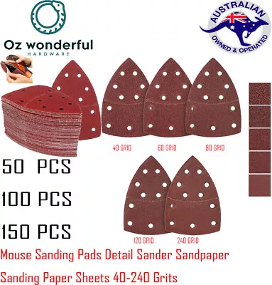 Mouse Sanding Pad Detail Sander Sandpaper Sanding Paper Sheets 40-240 GRIT • $22.99
