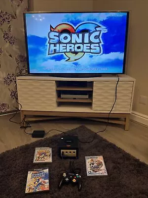 Retro Nintendo GameCube With 3 Sonic The Hedgehog Games - PAL - Tested & Working • £80