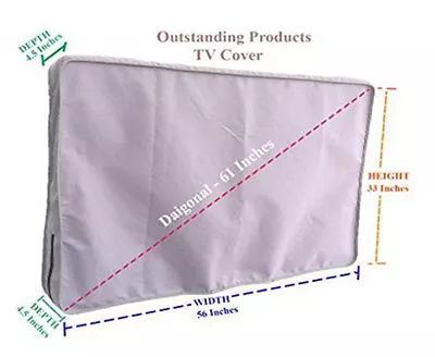 Weather Resistant Lined Protective Outdoor TV Cover For Sharp LC-60N7000U Gray • $55