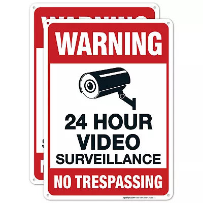 Video Surveillance Sign No Trespassing Sign (2 Pack) 10x14 Aluminum • $24.99
