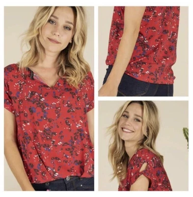 £4.99 • Buy Miss Captain MISS Red Floral Print Blouse Top EU 36 UK 8
