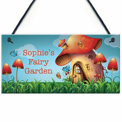 PERSONALISED Fairy Garden Sign For Summerhouse Garden Shed Sign Gift For Her • £4.99