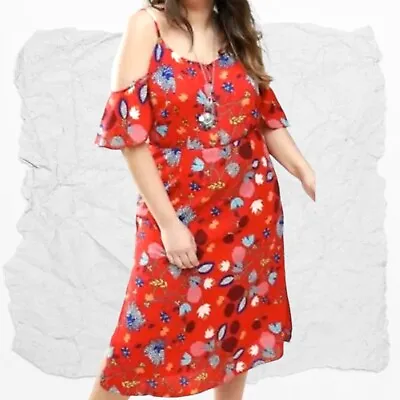$45 • Buy NWT Asos ALICE & YOU Floral Off The Shoulder Midi/Maxi Dress Boho Plus 20-22
