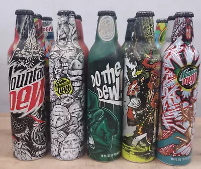 Lot Of 15 2008-2009 Unopened Mtn Dew Green Label Art Aluminum Bottles -NEW- • $139.99