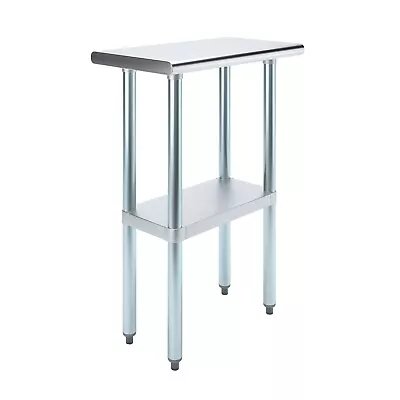 14 In. X 24 In. Stainless Steel Work Table | Metal Utility Table • $149.95