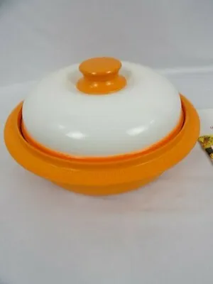 Range Mage Round Microwave Grill Pan With Book Steamer & Muffin Inserts -Orange • $29.99