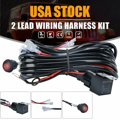 Wiring Harness Kit LED Light Bar 12V 40Amp Relay Fuse ON-Off Switch 2 Lead • $8.49