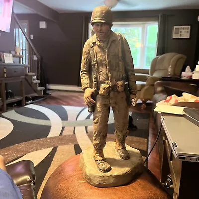 VTG Michael Garman Injured Army MilitarySoldier 12” Handpainted Sculpture 1992 • $55.68