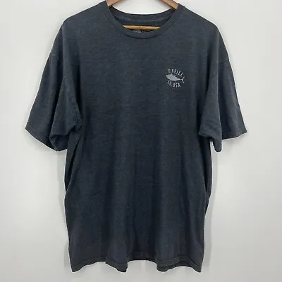 O'Neill T-Shirt Men's XL Gray Modern Fit Crew Neck Logo Double Sided Fish • $8.97