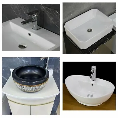 Bathroom Basin Sink Topmount Countertop Under Mount Vessel Bowl Wall Mounted • £54.99