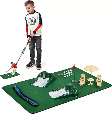 Mini Golfing Man Indoor Golf Kit – Golf Course Backyard Set – Complete Mini Golf • $35.90