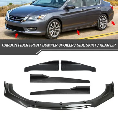 Carbon Fiber Look Front Bumper Spoiler Body Kit /Side Skirt /Rear Lips Universal • $47.95