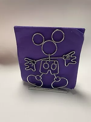 Disney Vintage Mickey Mouse Napkin Holder Outline Wire Metal Chrome Finish • $35