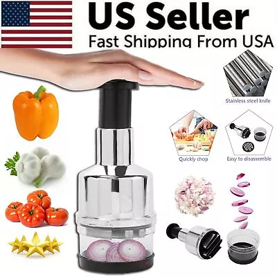 Vegetable Fruit Salad Onion Garlic Food Hand Chopper Cutter Slicer Peeler Dicer • $7.89