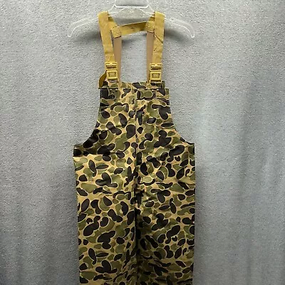 Vintage Cabelas Bib Overall Mens Large Brown Camouflage Duck Camo Frog Skin • $70.87