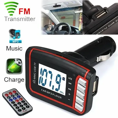 Creazy LCD Car MP3 MP4 Player Wireless FM Transmitter Modulator SD/ MMC Card W/  • £8.45