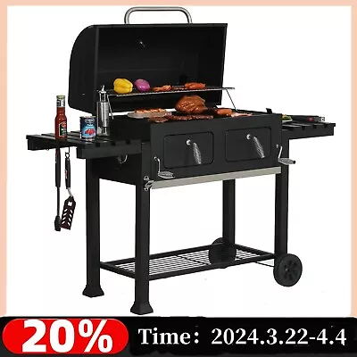 Camping BBQ Grill Charcoal Large Barbecue Grill Stainless Steel Outdoor Cooker • $245.99