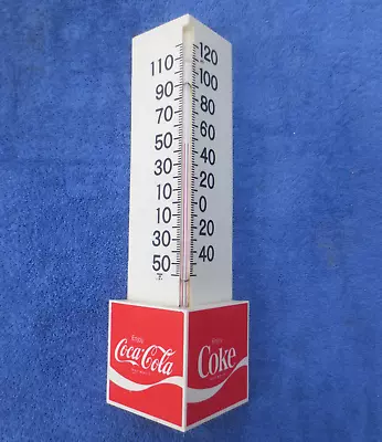 Vintage Coke Coca Cola Triangle Thermometer Plastic Red White . Works USA Made • $49.99