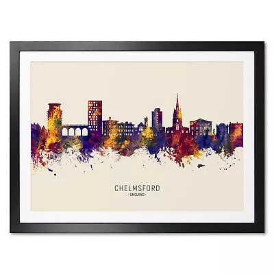 Chelmsford Skyline Poster Canvas Or Framed Print Watercolour Painting 23143 • £57.20