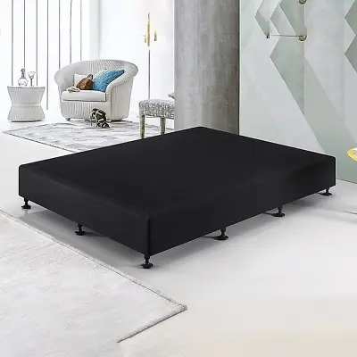 $546.83 • Buy Palermo King Single Ensemble Bed Base Frame Premium Midnight Black Linen Fabric