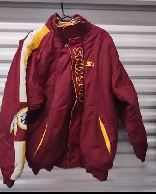 Vtg Washington Redskins Puffer Jacket Coat Starter NFL Football Men XL Pro Line • $85