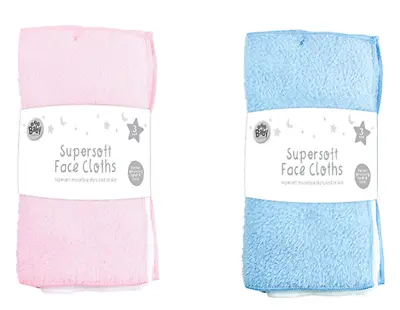 3 Pack Baby Face Wash Clothes Soft Wipes Flannels Towel For Sensative Skin Cloth • £6.99