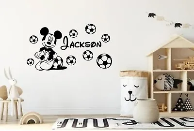 Large MINNIE/MICKEY MOUSE WALL STICKERS KIDS WALL ART  BEDROOM NAME BABY ROOM • £9.99