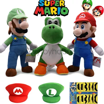 15  Super Mario Bros Mario Plush Luigi Yoshi Toy Doll Teddies Soft Kids Plushies • £15.12