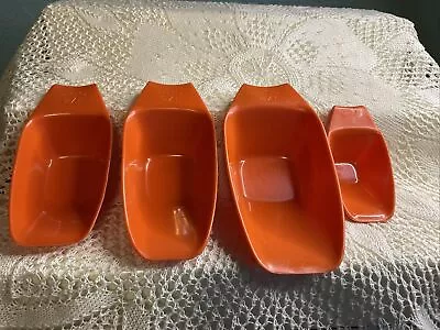 Vintage 1974 4 Piece Rubbermaid Measuring Set Cups Scoops Spoons Orange • $4.99