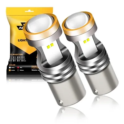 AUXBEAM BA15S 1156 LED Reverse Light Backup Bulbs 6500K White Parking DRL Lamps • $15.99