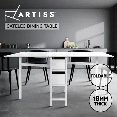 $170.95 • Buy Artiss Dining Table 4 Seater Wooden Tables Storage Drawers White Restaurant